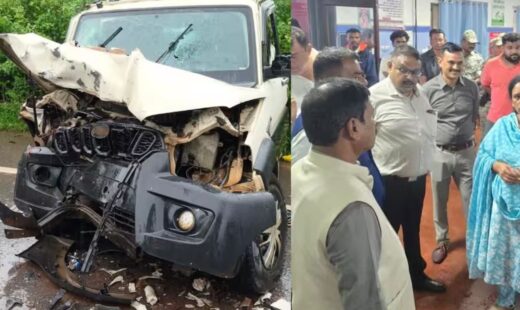 मंत्री केदार कश्यप के काफिले का भीषण एक्सीडेंट, बाल-बाल बचे मंत्री; PA समेत 5 घायल