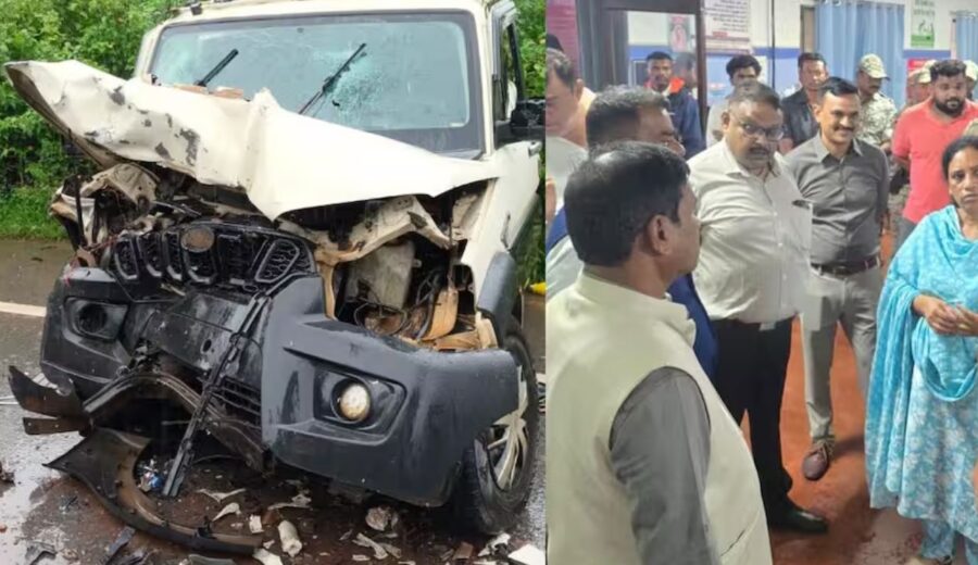 मंत्री केदार कश्यप के काफिले का भीषण एक्सीडेंट, बाल-बाल बचे मंत्री; PA समेत 5 घायल